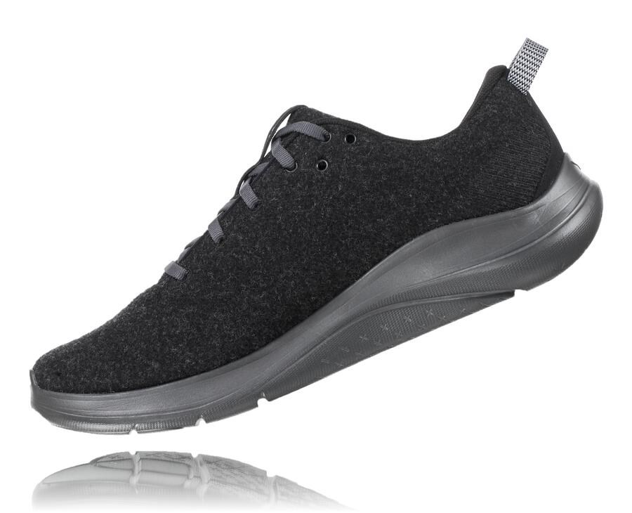 Zapatillas Running Hoka One One Hombre - Hupana Flow Wool - Negras - EQC732196